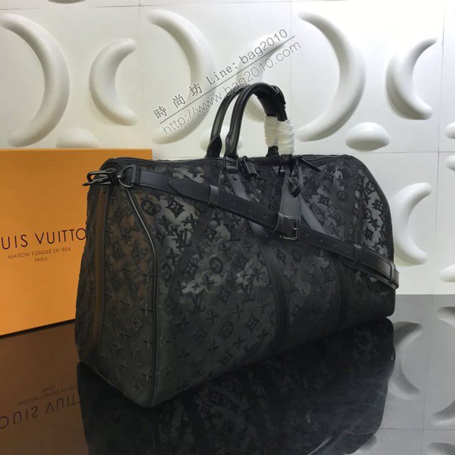 路易威登LV旅行包 M53971 Keepall Bandoulière旅行袋 超輕透視網格 lv新款男士手提旅行袋  ydh3786